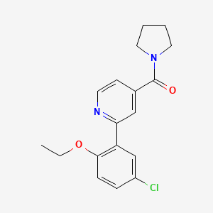 molecular formula C18H19ClN2O2 B5574277 2-(5-chloro-2-ethoxyphenyl)-4-(pyrrolidin-1-ylcarbonyl)pyridine 