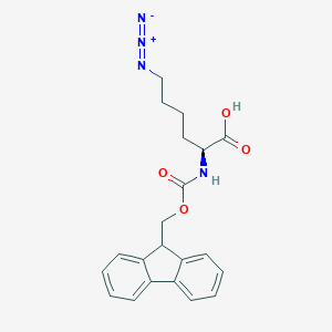 molecular formula C21H22N4O4 B557430 (S)-2-((((9H-Fluoren-9-yl)methoxy)carbonyl)amino)-6-azidohexanoic acid CAS No. 159610-89-6