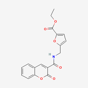 molecular formula C18H15NO6 B5574373 ETHYL 5-{[(2-OXO-2H-CHROMEN-3-YL)FORMAMIDO]METHYL}FURAN-2-CARBOXYLATE 