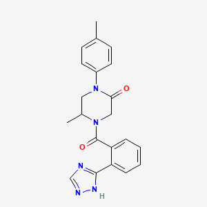 molecular formula C21H21N5O2 B5574387 5-methyl-1-(4-methylphenyl)-4-[2-(1H-1,2,4-triazol-3-yl)benzoyl]-2-piperazinone 
