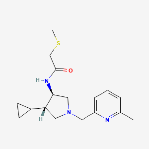 molecular formula C17H25N3OS B5574459 N-[(3R,4S)-4-cyclopropyl-1-[(6-methylpyridin-2-yl)methyl]pyrrolidin-3-yl]-2-methylsulfanylacetamide 