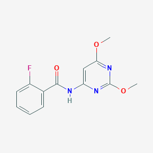 molecular formula C13H12FN3O3 B5574466 N-(2,6-dimethoxy-4-pyrimidinyl)-2-fluorobenzamide 