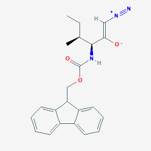 molecular formula C22H23N3O3 B557449 N-alpha-(9-Fluorenylmethyloxycarbonyl)-L-isoleucinyl-diazomethane CAS No. 266359-44-8