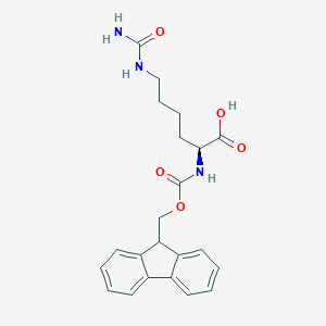 molecular formula C22H25N3O5 B557454 (S)-2-((((9H-Fluoren-9-yl)methoxy)carbonyl)amino)-6-ureidohexanoic acid CAS No. 201485-17-8