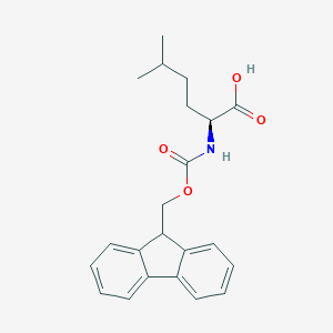 molecular formula C22H25NO4 B557456 (S)-2-((((9H-fluoren-9-yl)methoxy)carbonyl)amino)-5-methylhexanoic acid CAS No. 180414-94-2