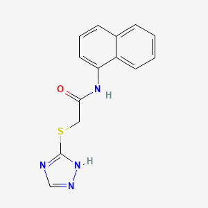 molecular formula C14H12N4OS B5574590 N-(naphthalen-1-yl)-2-(1H-1,2,4-triazol-5-ylsulfanyl)acetamide 