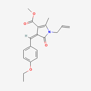 molecular formula C19H21NO4 B5574662 METHYL (4Z)-4-[(4-ETHOXYPHENYL)METHYLIDENE]-2-METHYL-5-OXO-1-(PROP-2-EN-1-YL)-4,5-DIHYDRO-1H-PYRROLE-3-CARBOXYLATE 