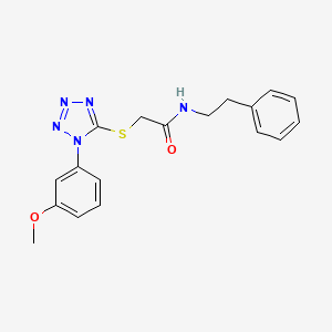 molecular formula C18H19N5O2S B5574691 2-{[1-(3-METHOXYPHENYL)-1H-1,2,3,4-TETRAZOL-5-YL]SULFANYL}-N-(2-PHENYLETHYL)ACETAMIDE 