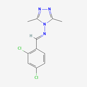 molecular formula C11H10Cl2N4 B5574835 N-(2,4-dichlorobenzylidene)-3,5-dimethyl-4H-1,2,4-triazol-4-amine 