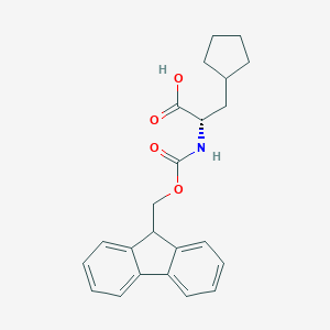 molecular formula C23H25NO4 B557504 (S)-2-((((9H-Fluoren-9-yl)methoxy)carbonyl)amino)-3-cyclopentylpropanoic acid CAS No. 371770-32-0
