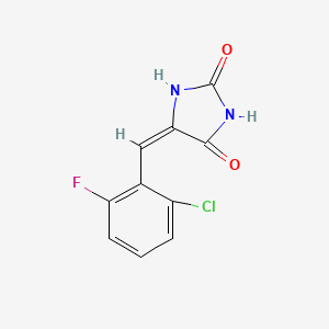 molecular formula C10H6ClFN2O2 B5575069 (5E)-5-[(2-chloro-6-fluorophenyl)methylidene]imidazolidine-2,4-dione 