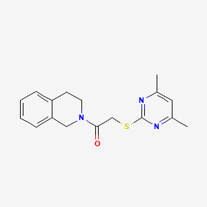 molecular formula C17H19N3OS B5575099 1-(3,4-dihydroisoquinolin-2(1H)-yl)-2-[(4,6-dimethylpyrimidin-2-yl)sulfanyl]ethanone 