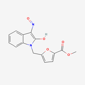 molecular formula C15H12N2O5 B5575114 methyl 5-{[(3Z)-3-(hydroxyimino)-2-oxo-2,3-dihydro-1H-indol-1-yl]methyl}furan-2-carboxylate 