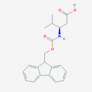 molecular formula C21H23NO4 B557512 (R)-3-((((9H-Fluoren-9-yl)methoxy)carbonyl)amino)-4-methylpentanoic acid CAS No. 172695-33-9