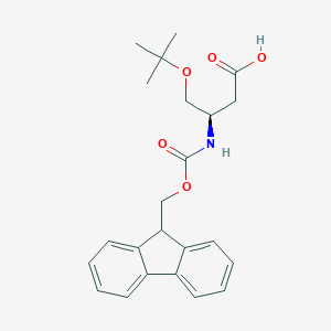 molecular formula C23H27NO5 B557514 (R)-3-((((9H-Fluoren-9-yl)methoxy)carbonyl)amino)-4-(tert-butoxy)butanoic acid CAS No. 203854-51-7