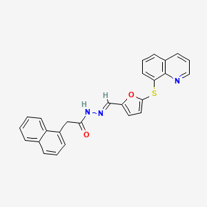 molecular formula C26H19N3O2S B5575158 2-(1-naphthyl)-N'-{[5-(8-quinolinylthio)-2-furyl]methylene}acetohydrazide 