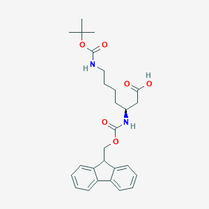 molecular formula C27H34N2O6 B557518 (S)-3-((((9H-Fluoren-9-yl)methoxy)carbonyl)amino)-7-((tert-butoxycarbonyl)amino)heptanoic acid CAS No. 203854-47-1