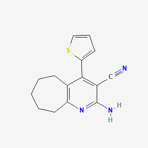 molecular formula C15H15N3S B5575207 2-AMINO-4-(THIOPHEN-2-YL)-5H,6H,7H,8H,9H-CYCLOHEPTA[B]PYRIDINE-3-CARBONITRILE 