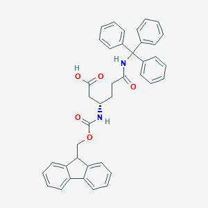 molecular formula C40H36N2O5 B557521 (S)-3-((((9H-Fluoren-9-yl)methoxy)carbonyl)amino)-6-oxo-6-(tritylamino)hexanoic acid CAS No. 401915-55-7
