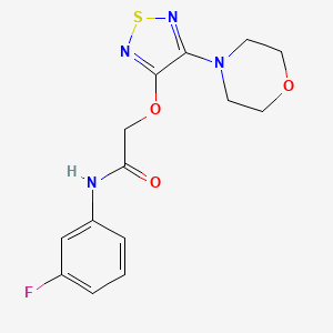 molecular formula C14H15FN4O3S B5575302 N-(3-fluorophenyl)-2-{[4-(morpholin-4-yl)-1,2,5-thiadiazol-3-yl]oxy}acetamide 