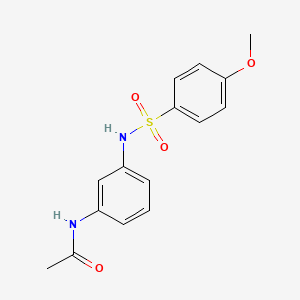molecular formula C15H16N2O4S B5575317 N-(3-{[(4-methoxyphenyl)sulfonyl]amino}phenyl)acetamide 