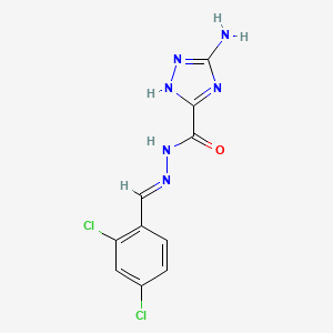 molecular formula C10H8Cl2N6O B5575343 5-AMINO-N'-[(E)-(2,4-DICHLOROPHENYL)METHYLIDENE]-1H-1,2,4-TRIAZOLE-3-CARBOHYDRAZIDE 
