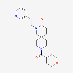 molecular formula C22H31N3O3 B5575358 2-(2-pyridin-3-ylethyl)-9-(tetrahydro-2H-pyran-4-ylcarbonyl)-2,9-diazaspiro[5.5]undecan-3-one 