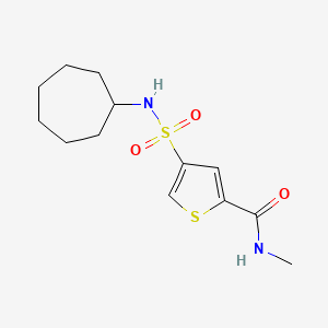 molecular formula C13H20N2O3S2 B5575402 4-[(cycloheptylamino)sulfonyl]-N-methyl-2-thiophenecarboxamide 