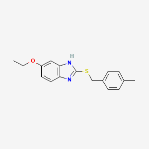 molecular formula C17H18N2OS B5575409 5-Ethoxy-2-{[(4-methylphenyl)methyl]sulfanyl}-1H-1,3-benzodiazole 