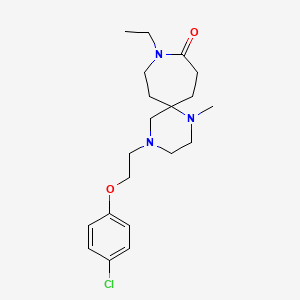 molecular formula C20H30ClN3O2 B5575449 4-[2-(4-chlorophenoxy)ethyl]-9-ethyl-1-methyl-1,4,9-triazaspiro[5.6]dodecan-10-one 