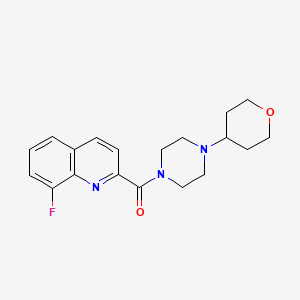molecular formula C19H22FN3O2 B5575460 8-fluoro-2-{[4-(tetrahydro-2H-pyran-4-yl)-1-piperazinyl]carbonyl}quinoline 