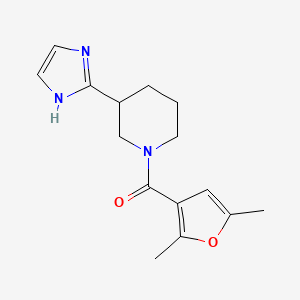 molecular formula C15H19N3O2 B5575505 1-(2,5-dimethyl-3-furoyl)-3-(1H-imidazol-2-yl)piperidine 