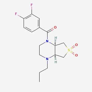 molecular formula C16H20F2N2O3S B5575509 [(4aR,7aS)-6,6-dioxo-1-propyl-2,3,4a,5,7,7a-hexahydrothieno[3,4-b]pyrazin-4-yl]-(3,4-difluorophenyl)methanone 