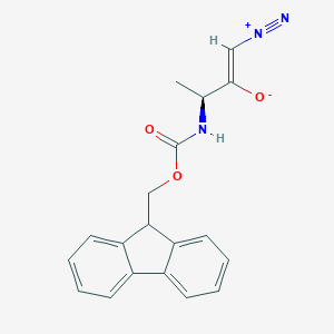 molecular formula C19H17N3O3 B557554 N-alpha-(9-Fluorenylxycarbonyl)-L-alaninyl-diazomethane, (3S)-3-Fmoc-amino-1-diazo-2-butanone CAS No. 193954-23-3