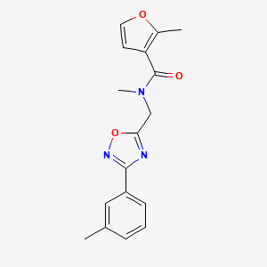 molecular formula C17H17N3O3 B5575541 N,2-dimethyl-N-[[3-(3-methylphenyl)-1,2,4-oxadiazol-5-yl]methyl]furan-3-carboxamide 