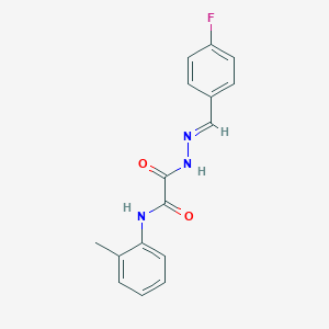 molecular formula C16H14FN3O2 B5575597 2-[(2E)-2-(4-fluorobenzylidene)hydrazinyl]-N-(2-methylphenyl)-2-oxoacetamide 