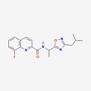 molecular formula C18H19FN4O2 B5575622 8-fluoro-N-[1-(3-isobutyl-1,2,4-oxadiazol-5-yl)ethyl]-2-quinolinecarboxamide 