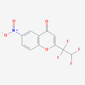 molecular formula C11H5F4NO4 B5575646 6-nitro-2-(1,1,2,2-tetrafluoroethyl)-4H-chromen-4-one 