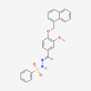 molecular formula C25H22N2O4S B5575656 N'-[3-methoxy-4-(1-naphthylmethoxy)benzylidene]benzenesulfonohydrazide 
