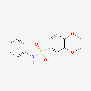molecular formula C14H13NO4S B5575680 N-phenyl-2,3-dihydro-1,4-benzodioxine-6-sulfonamide CAS No. 307342-04-7