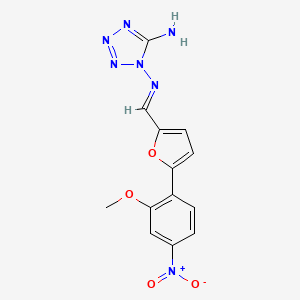 molecular formula C13H11N7O4 B5575691 1-[(E)-[5-(2-methoxy-4-nitrophenyl)furan-2-yl]methylideneamino]tetrazol-5-amine 