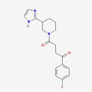 molecular formula C18H20FN3O2 B5575701 1-(4-fluorophenyl)-4-[3-(1H-imidazol-2-yl)-1-piperidinyl]-4-oxo-1-butanone 