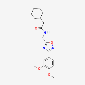 molecular formula C19H25N3O4 B5575708 2-cyclohexyl-N-{[3-(3,4-dimethoxyphenyl)-1,2,4-oxadiazol-5-yl]methyl}acetamide 
