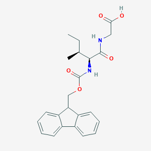 molecular formula C23H26N2O5 B557571 2-((2S,3S)-2-((((9H-芴-9-基)甲氧羰基)氨基)-3-甲基戊酰胺)乙酸 CAS No. 142810-18-2