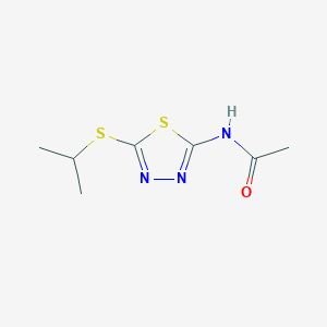 molecular formula C7H11N3OS2 B5575729 N-[5-(propan-2-ylsulfanyl)-1,3,4-thiadiazol-2-yl]acetamide 