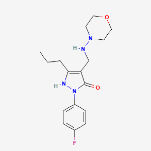 molecular formula C17H23FN4O2 B5575748 1-(4-FLUOROPHENYL)-4-[(MORPHOLINOAMINO)METHYL]-3-PROPYL-1H-PYRAZOL-5-OL 