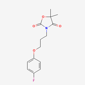 molecular formula C14H16FNO4 B5575772 3-[3-(4-fluorophenoxy)propyl]-5,5-dimethyl-1,3-oxazolidine-2,4-dione 