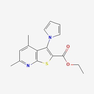 molecular formula C16H16N2O2S B5575791 ethyl 4,6-dimethyl-3-(1H-pyrrol-1-yl)thieno[2,3-b]pyridine-2-carboxylate 