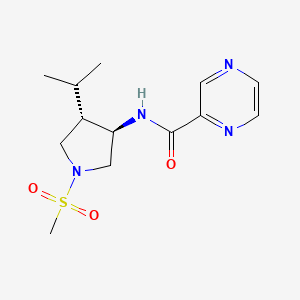 molecular formula C13H20N4O3S B5575873 N-[(3R,4S)-1-methylsulfonyl-4-propan-2-ylpyrrolidin-3-yl]pyrazine-2-carboxamide 