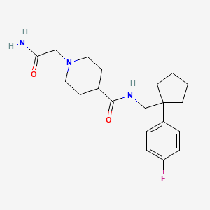 molecular formula C20H28FN3O2 B5575879 1-(2-amino-2-oxoethyl)-N-{[1-(4-fluorophenyl)cyclopentyl]methyl}-4-piperidinecarboxamide 